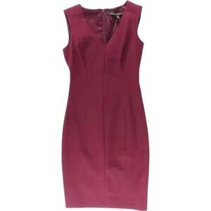 White House Black Market Burgandy Sheath Dress, 4P